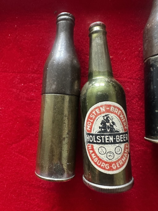 Lot 7 Briquets Vintage Bouteilles Pepsi-Cola / Holsteen Beer / Lait Avrilla etc