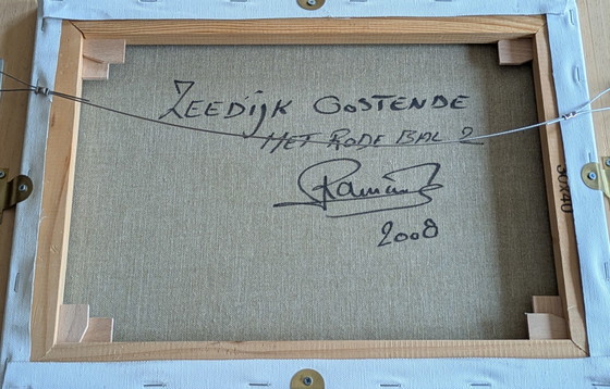 Image 1 of Painting Zeedijk Ostend with Red Ball 2 P was trick Ramont