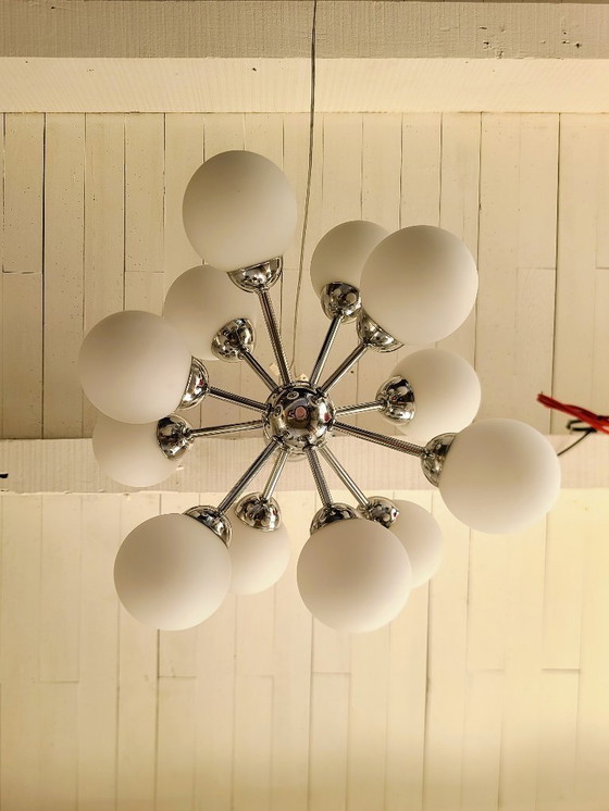 Image 1 of Lampadario Sputnik con 12 globi - cromato anni '70