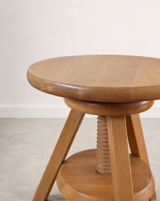 Image 1 of Sgabello allungabile vintage anni '70 in legno massello