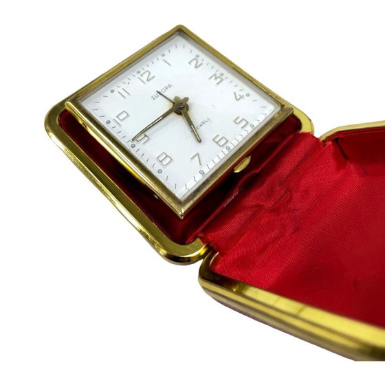 Image 1 of Sveglia da viaggio vintage EUROPA | anni '60/'70 | meccanica | 4 gioielli | design retrò