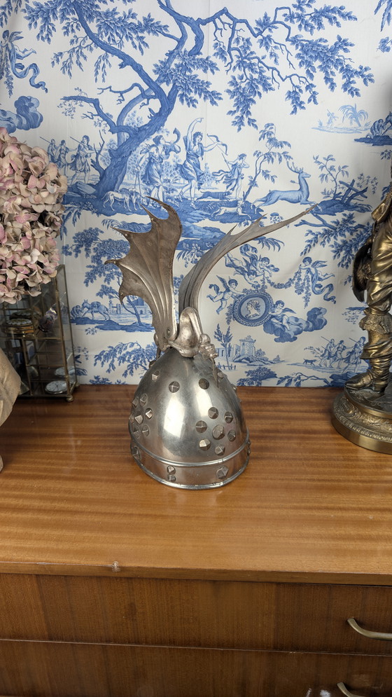 Image 1 of Fantástico casco de metal de Sigurd el Dragón, atrezo de ópera del siglo XIX