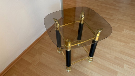 Italian Design Side table (Glass Top) - Tommaso Barbi, Metal, Black (photo 2 of 5)
