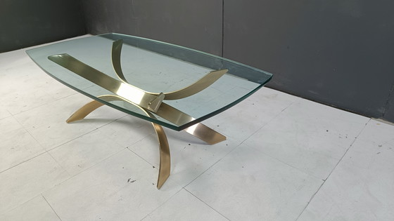 Image 1 of Tavolino da caffè italiano in ottone scultoreo vintage, anni '70