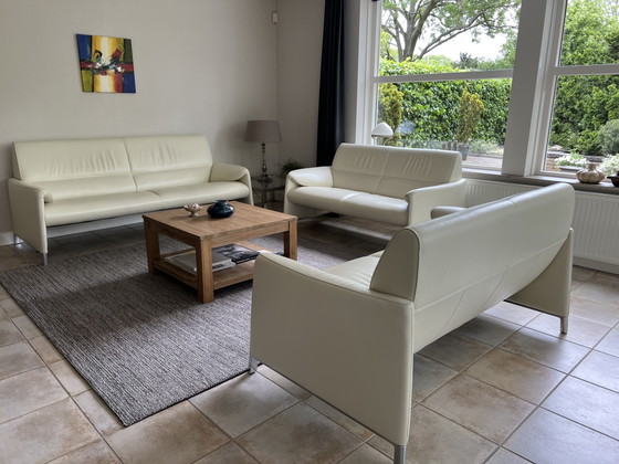 Image 1 of 3 Leolux sofas in cream Senso leather, color 9080