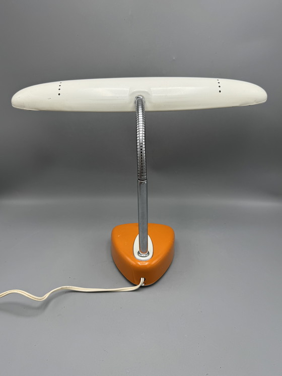 Image 1 of Zeldzame Matsushita / National tafellamp – model FS-193E – beige/oranje – 1970