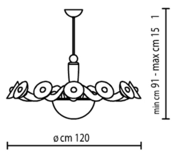Image 1 of Lámpara de techo VeArt Artemide Leda Murano de 12 brazos