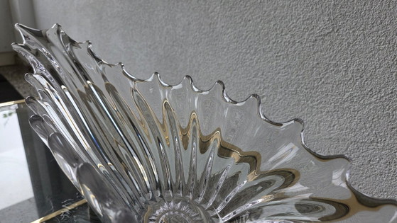 Image 1 of Grote Mid-Century vintage Franse glazen schaal (64cm)