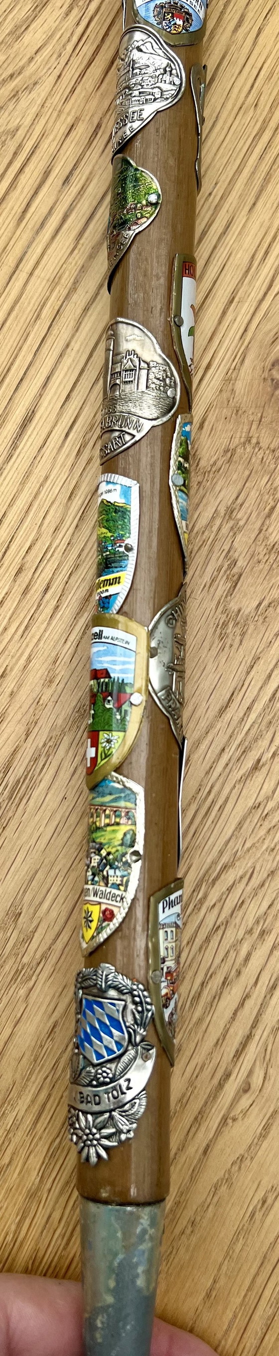 Image 1 of Two nostalgic walking sticks with enameled coats of arms from all over Europe