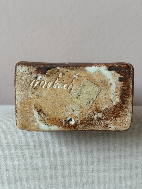 Image 1 of Jarrón de cerámica Mobach con esmalte terracota marrón, firmado