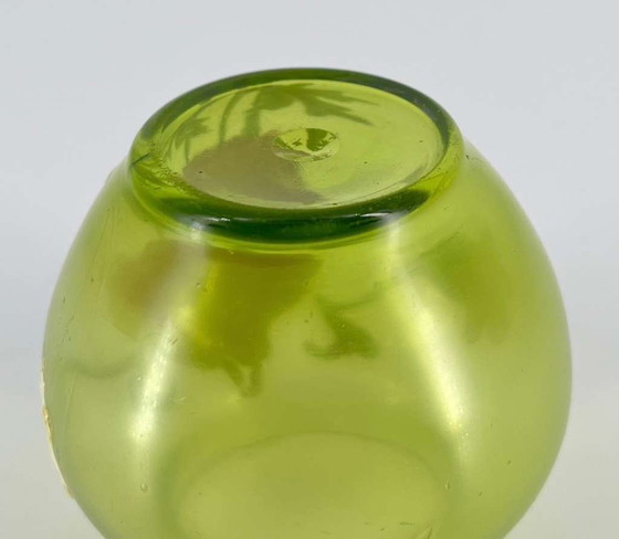 Image 1 of Rare Art Nouveau glass vase with fine enamel painting