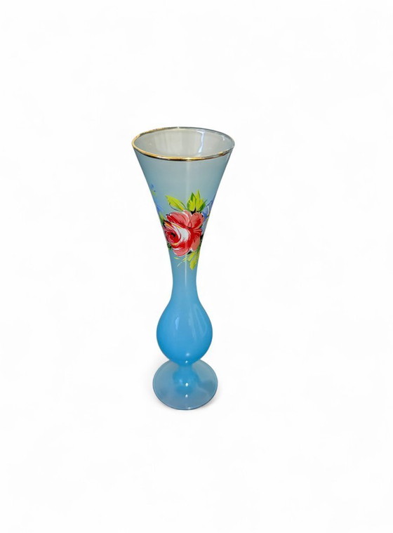 Image 1 of Collectible set of 7 original Florentine opaline vases from the 1950s.