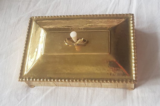 Art Deco Zigarrenkiste mit dekorativem Griff aus Wmf, 1920er Jahre