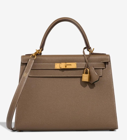 Sac HERMES Kelly 28 en Cuir Étoupe - 103229