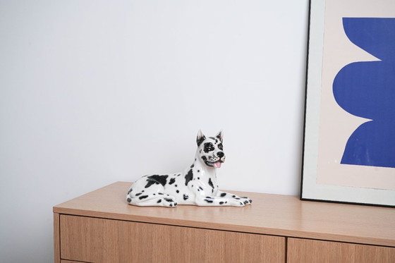 Image 1 of Figurine en céramique représentant le chien Arlekin, design italien, années 1970, fabriquée en Italie