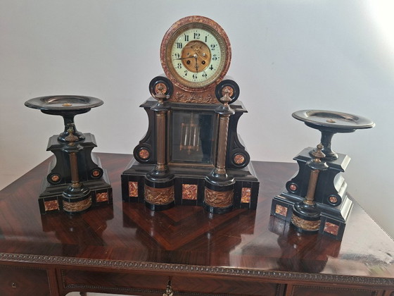 Image 1 of Espléndido tríptico de repisa de chimenea estilo Napoleón III (segunda mitad del siglo XIX)