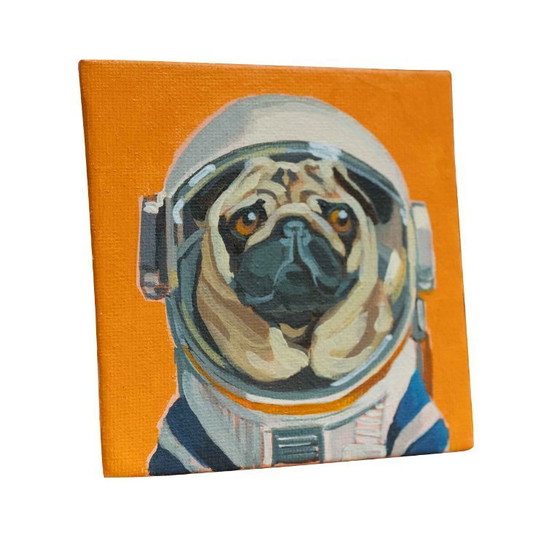 Image 1 of ¿Qué Houston? Mini pintura acrílica, 10x10 cm, Sandra Kolondam