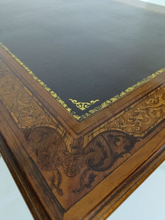 Image 1 of Escritorio plano Luis XV de doble cara de caoba y palisandro