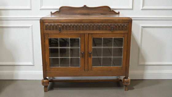 Image 1 of Sideboard with Stained Glass Doors – 85 cm high