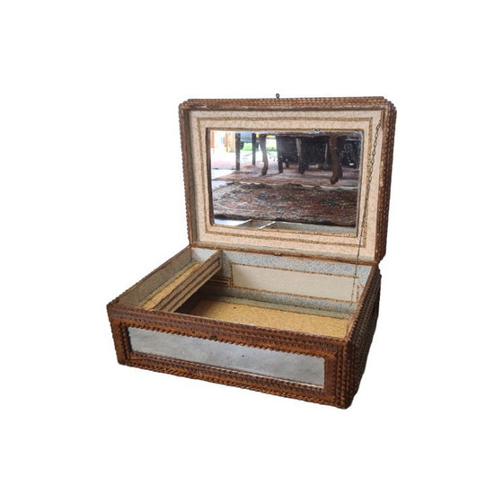 Image 1 of Antique tramp art jewelry box, 2nd half 19th century