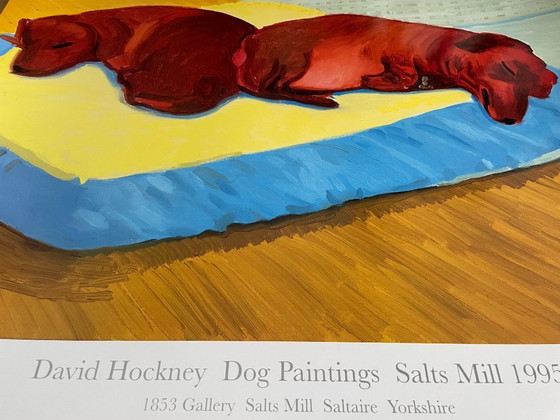 Image 1 of David Hockney, Hundebilder, 38 Salts Mill, 1995. Galerie Salts Mill, Saltaire, Yorkshire, 1853. Copyright David Hockney. Gedruck