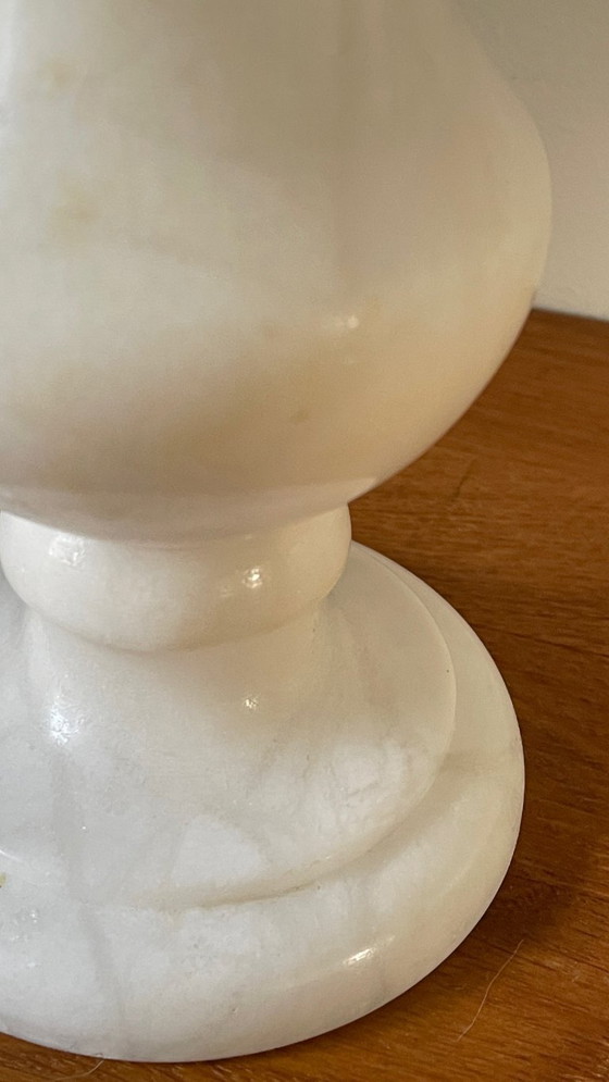 Image 1 of Pair of Vintage Alabaster Lamps