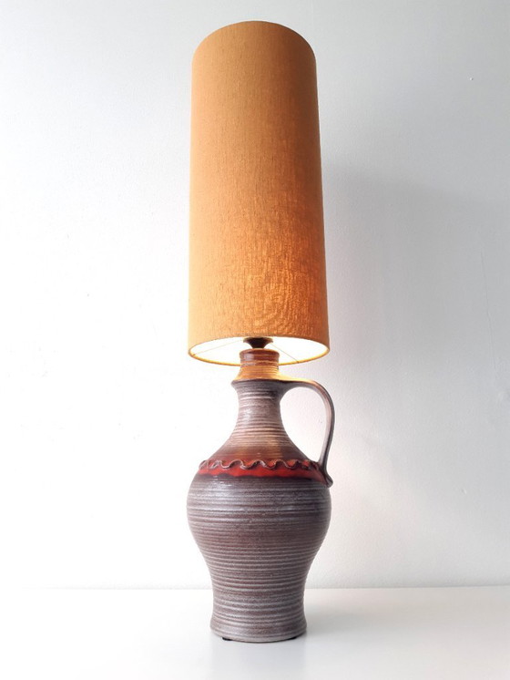 Image 1 of Lampadaire vintage de l'Allemagne de l'Ouest avec abat-jour unique fait à la main par nos soins