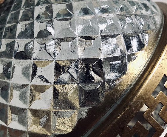 Image 1 of Lámpara de techo antigua de cristal y bronce de Maison L.GAU