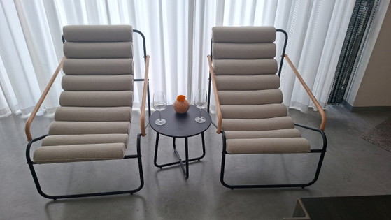 Nohr Loungeset 'Geron' Con 2 Sedie E Tavolo, Colore Beige/Nero – Poltrone, Metal, Polyester (photo 2 of 5)