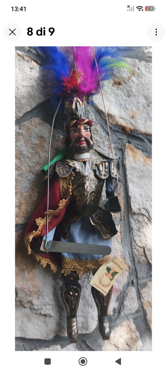 Vintage Sicilian Pupo 35cm Charlemagne – Decorative Objects, Metal, Textile (photo 8 of 9)