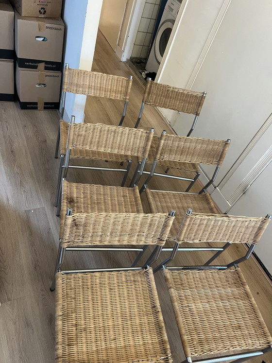Set di 6 sedie di design Martin Visser Spectrum SE05 – Sedie da pranzo, Chrome, Wicker (photo 8 of 8)