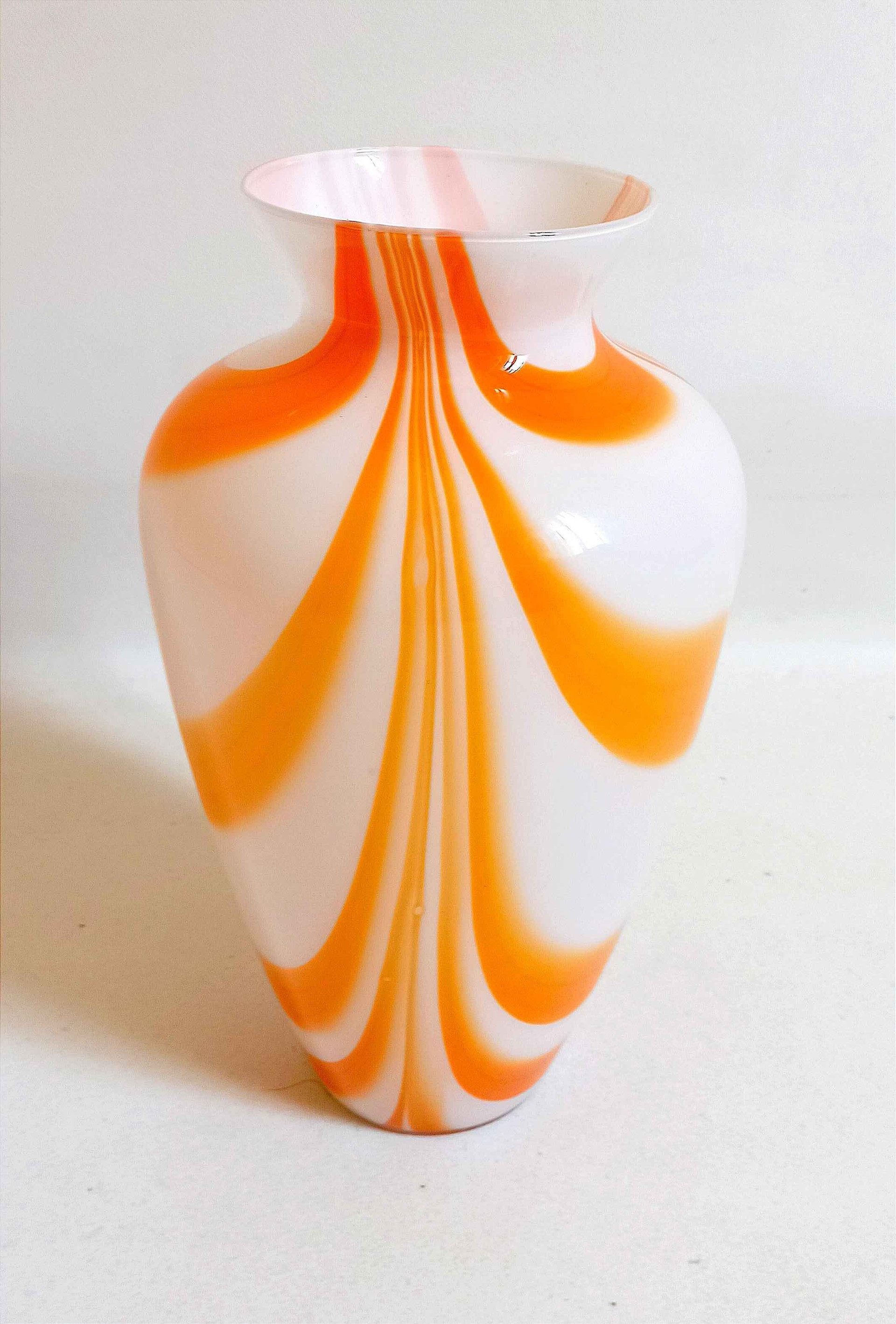Murano Orange Vase By Carlo Moretti 70's Height 36 cm | €220 | Whoppah
