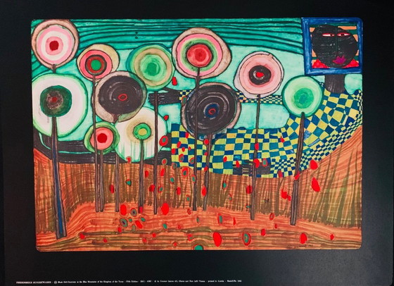 Image 1 of Friedensreich Hundertwasser: "Schwarzes Mädchen - Entdeckung in den Blauen Bergen des Königreichs der Toros, 1976.