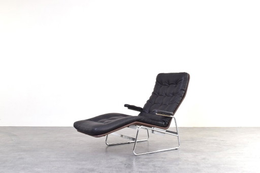 Chaise longue modelo Fenix ​​de piel y cromo de Bauhaus, diseñada por Sam Larsson para Dux. – chaises longue (photo 2 of 16)