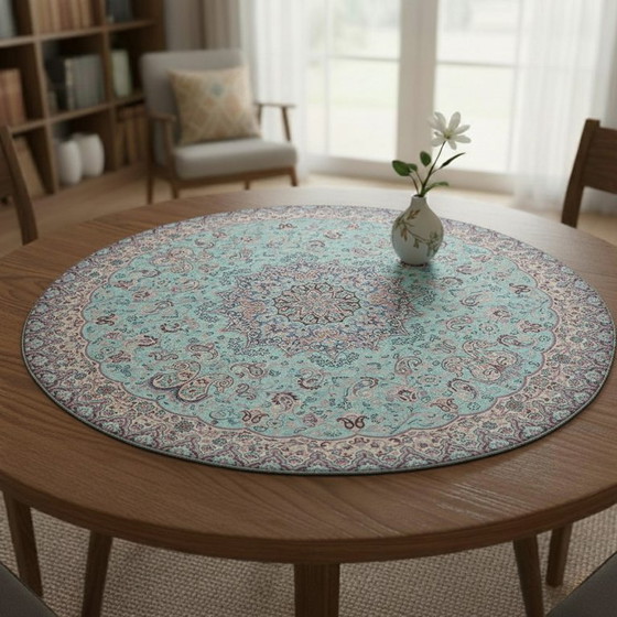 Image 1 of Handgemaakt oosters tafelkleed, zeer fijn vervaardigd van zijden draden, 75 x 75 cm