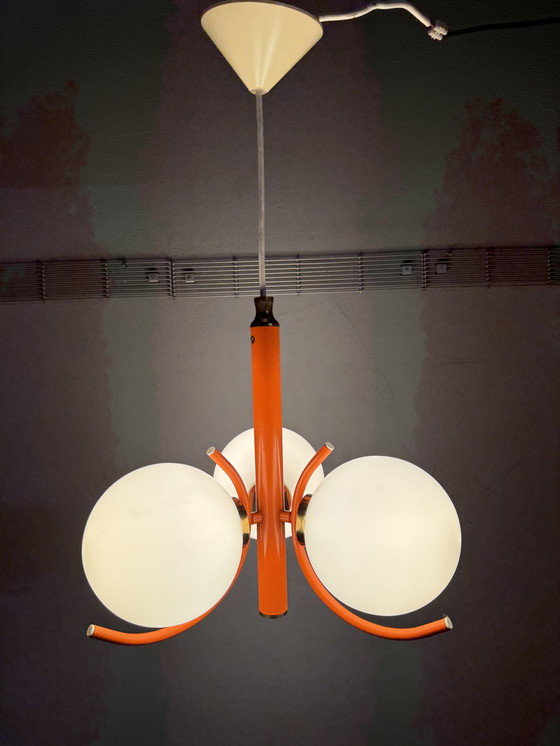 Image 1 of Lampadario arancione Space Age di Richard Essig