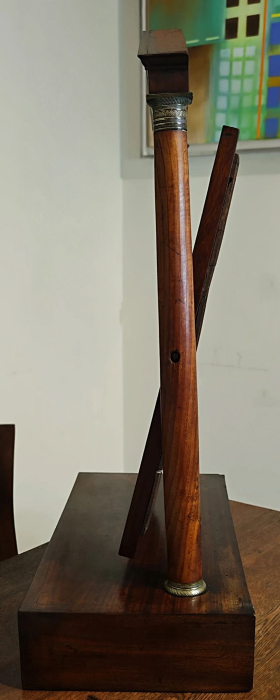Specchio da toeletta / Specchio da tavolo antico Impero in mogano con cassetto (ca. 1820–1830) – 80 cm (photo 6 of 15)