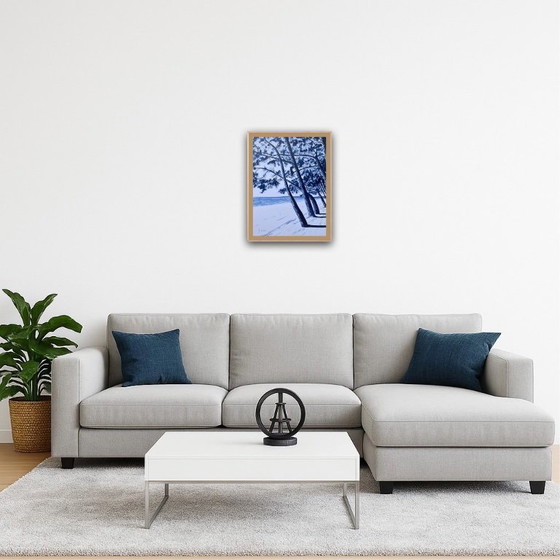 Image 1 of Inchiostro indaco su carta bianca, 40x30cm