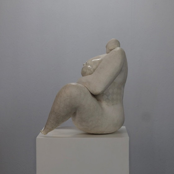 Image 1 of Ausdrucksstarke weibliche Keramikskulptur von Evelyn van Baarda, Niederlande, 1981
