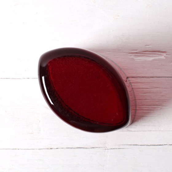 Image 1 of Ruby Red Mid-Century Vase: Vintage Reijmyre Glasbruk, Sweden