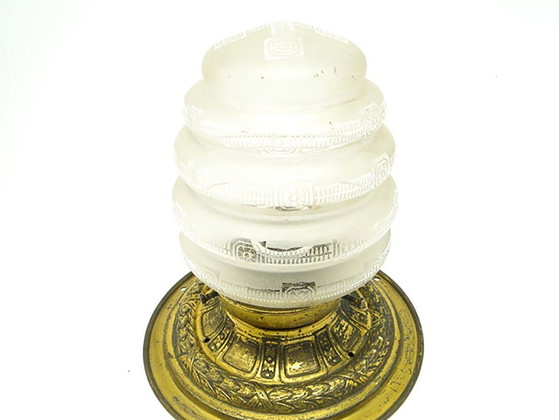 Plafondlamp van messing en glas in art nouveau-stijl uit het begin van de 20e eeuw, Oostenrijk – Plafondlampen (photo 2 of 8)