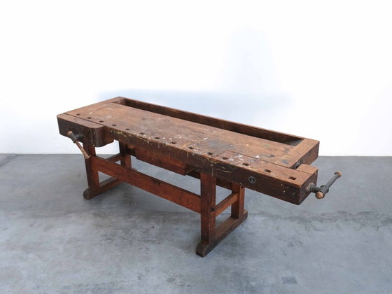 Vintage "Ulmia" Workbench Planing Bench Loft Design, Sideboard, Wood, Brown (photo 7 of 13)