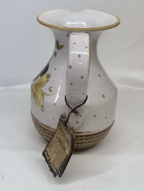Image 1 of Pitcher vase by Fratelli Fanciullaci with grape decoration