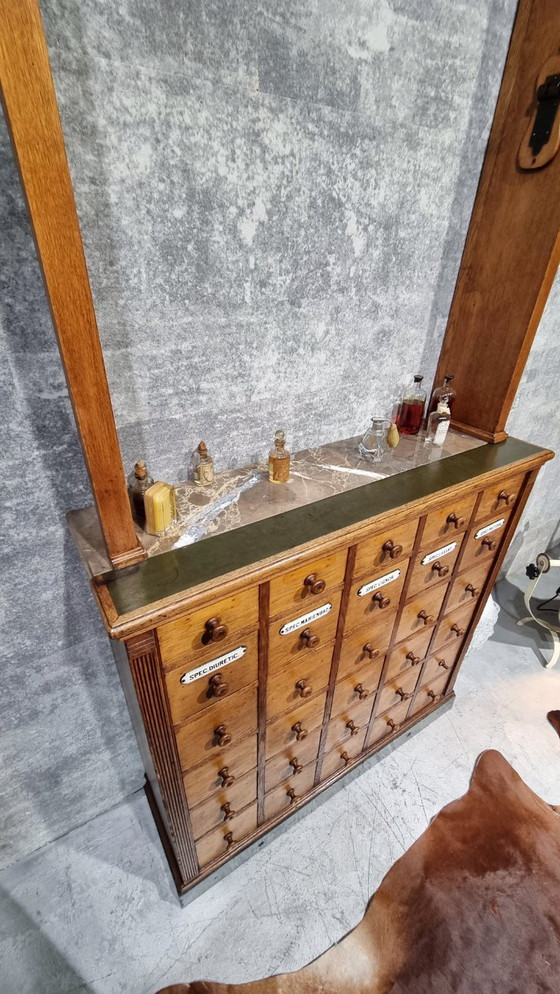 Image 1 of Apothecary Cabinet Drawers Antique Pharmacy Cabinet