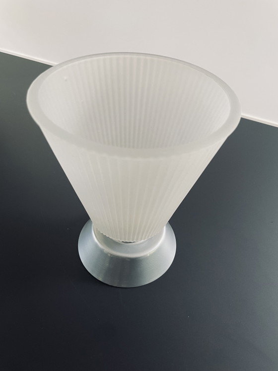 Image 1 of Vintage IKEA T9715 wall lamp ribbed glass aluminium