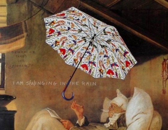 Image 1 of James Rizzi: "Meets Spitzweg" Original Licensed Poster. High Print Quality and in Excellent Condition.