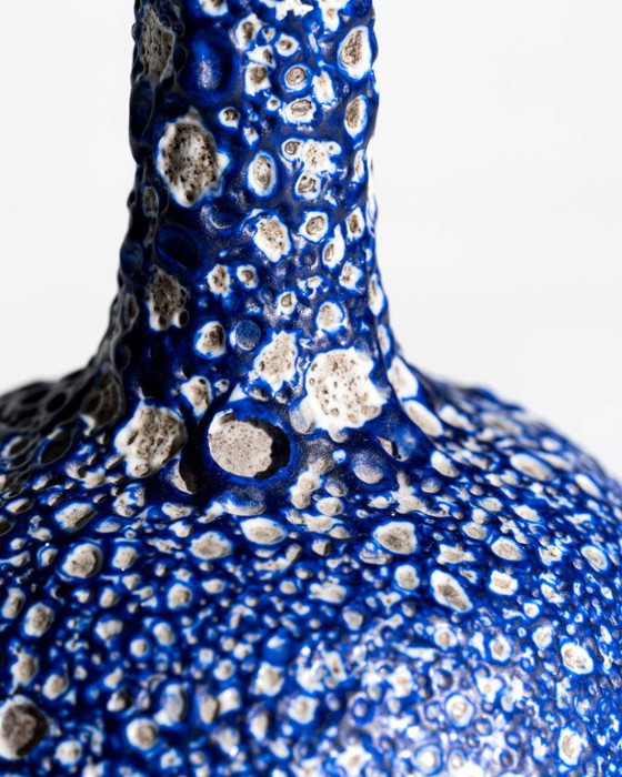 Image 1 of Albert Kiessling Moon Lava Glaze Ceramic Bottle Vase Handcrafted Studio Pottery