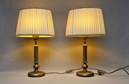 Set of 2 Mid-Century Brass Table Lamps – Honsel Leuchten (Germany, 1960s/1970s) – tafellampen (photo 2 of 14)