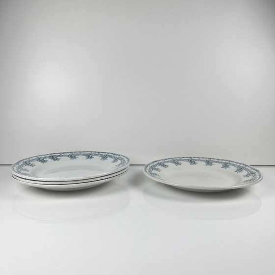 Image 1 of Set of 4 St Amand dinner plates, circa 1930, ironstone