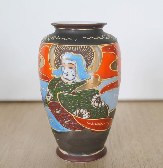Lot de 2 Vases Satsuma Japonais Vintage – Années 60 – Porcelain (photo 3 of 11)